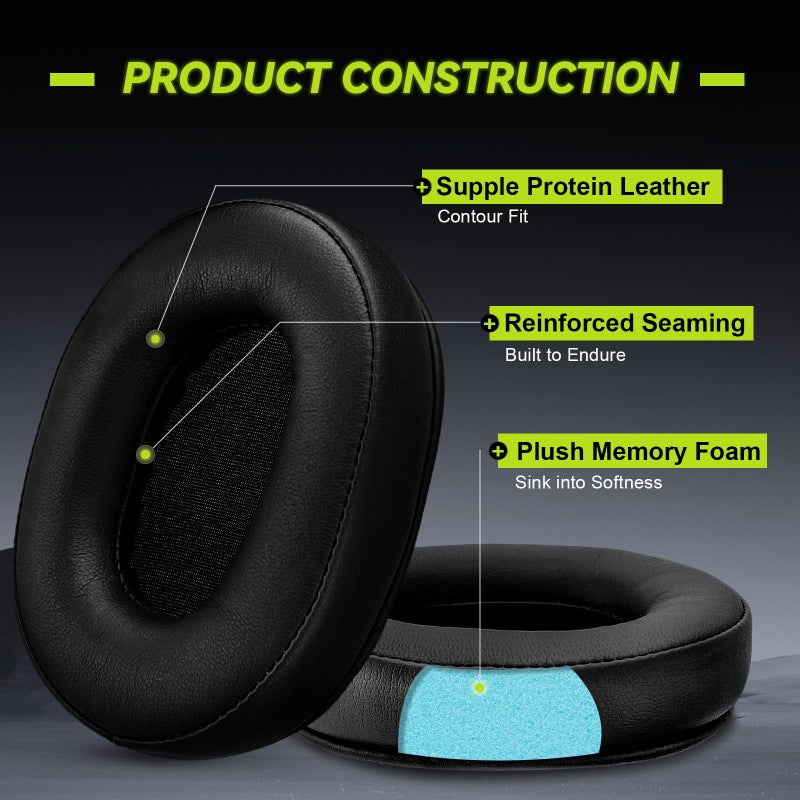 Aurivor Replacement Ear Pads Cushions for Audio-Technica ATH MSR-7, Headset Earpads Covers for M50X M40X M30X M20X, HyperX Cloud, SteelSeries Arctis 1 3 5 7 9 9X Pro Prime, Stealth 600, and More - Image 4